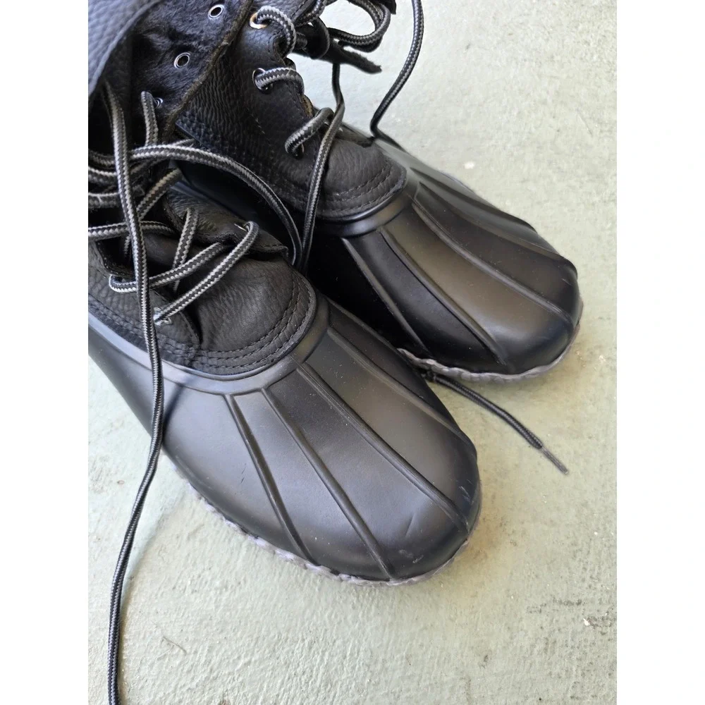 Weatherproof Vintage Adam II Mens Black Faux Fur Lined Duck Boots Size 12M D1
